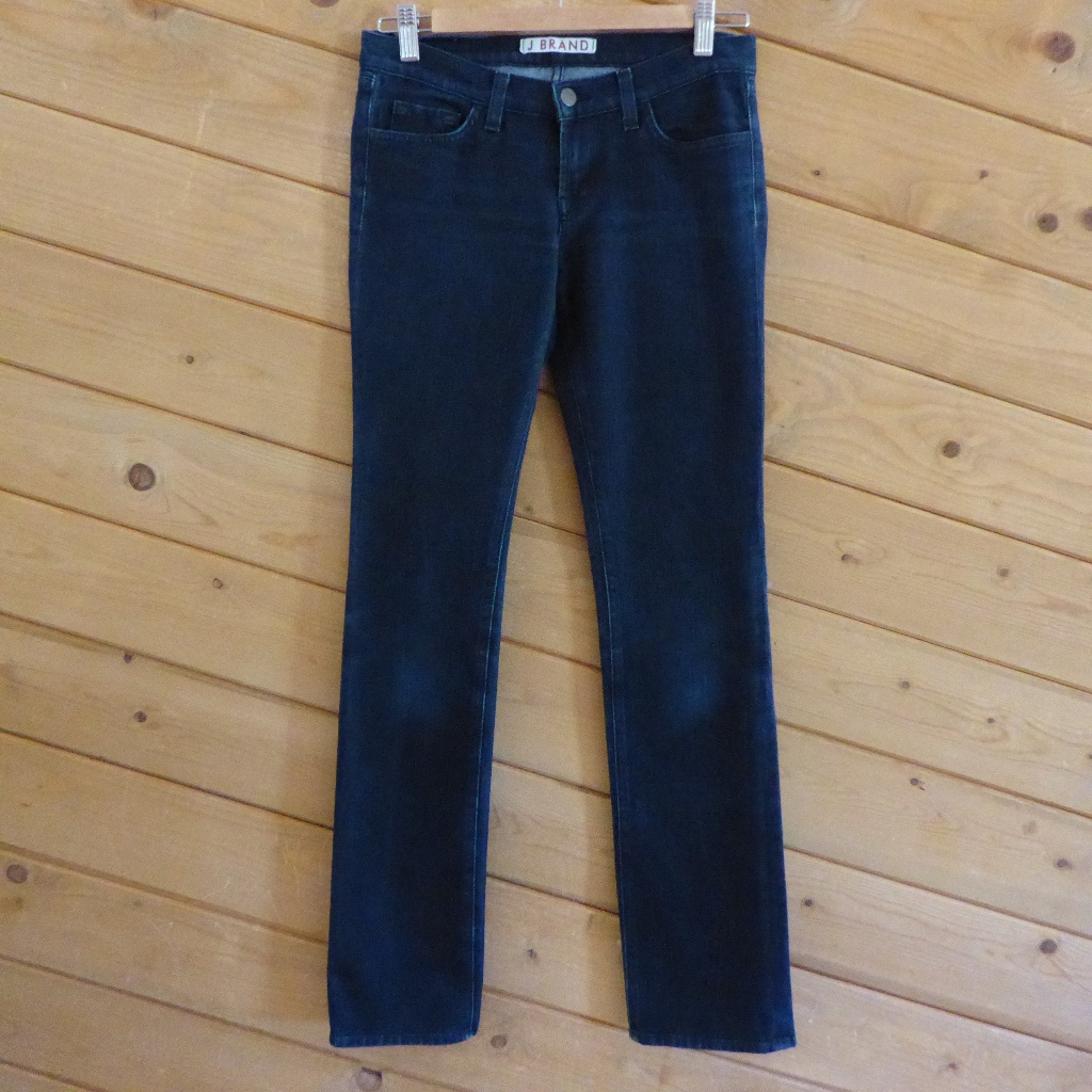J Brand Indigo Dark Blue Straight Slim Skinny Bootcut Jeans Tar Denim Tall 26
